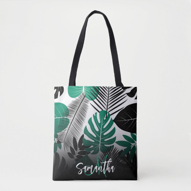 Bolso De Tela Hojas tropicales de verano (Anverso)