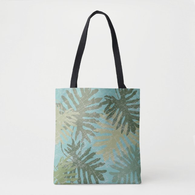 Bolso De Tela Hojas tropicales desvanecidas (Anverso)