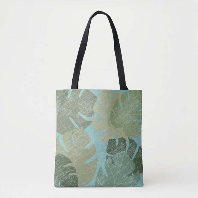 Bolso De Tela Hojas Tropicales Faded (Anverso)
