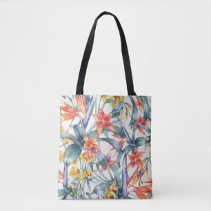 Bolso De Tela Hojas tropicales Flores Vintage Botánica