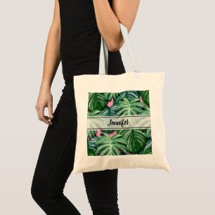 Bolso De Tela Hojas tropicales Foliage Green & Lush