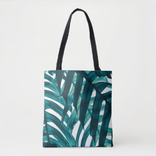 Bolso De Tela hojas tropicales, franja de follaje exótico en llu