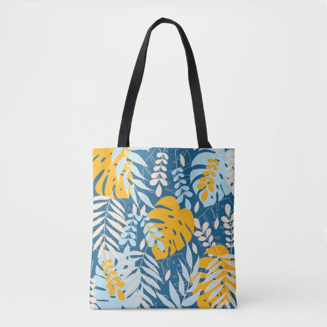 Bolso De Tela Hojas tropicales: jungla abstracta (Anverso)