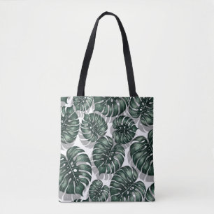 Bolso De Tela Hojas tropicales, monstera de la jungla