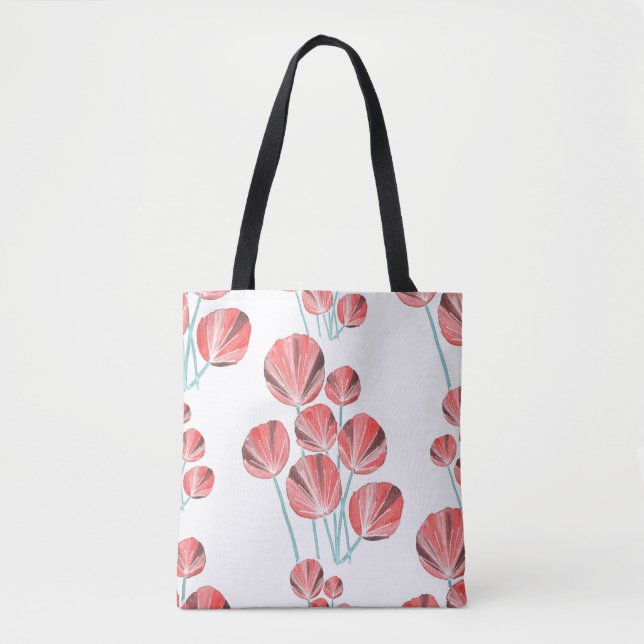 Bolso De Tela Hojas tropicales: Patrón creativo dibujado a mano (Anverso)