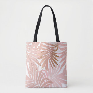 Bolso De Tela Hojas tropicales: patrón gradiente brillante.