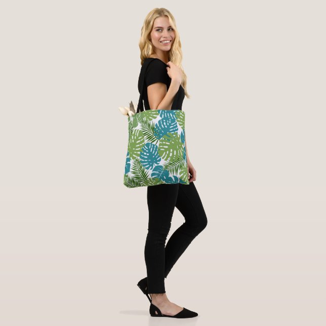 Bolso De Tela Hojas tropicales, patrón popular, (Puesto)