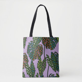 Bolso De Tela Hojas tropicales patrón sin fisuras en pop colorid