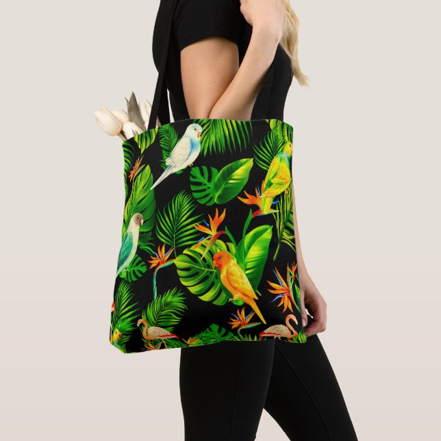 Bolso De Tela Hojas tropicales selvas (Detalle)