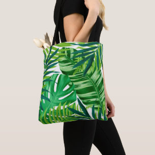 Bolso De Tela Hojas tropicales verdes