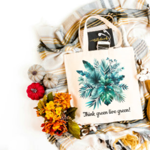 Bolso De Tela Hojas tropicales verdes
