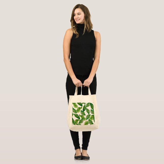 Bolso De Tela Hojas verdes (Anverso (modelo))