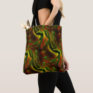 Bolso De Tela Hojas verdes de estilo recortado con arañazos digi
