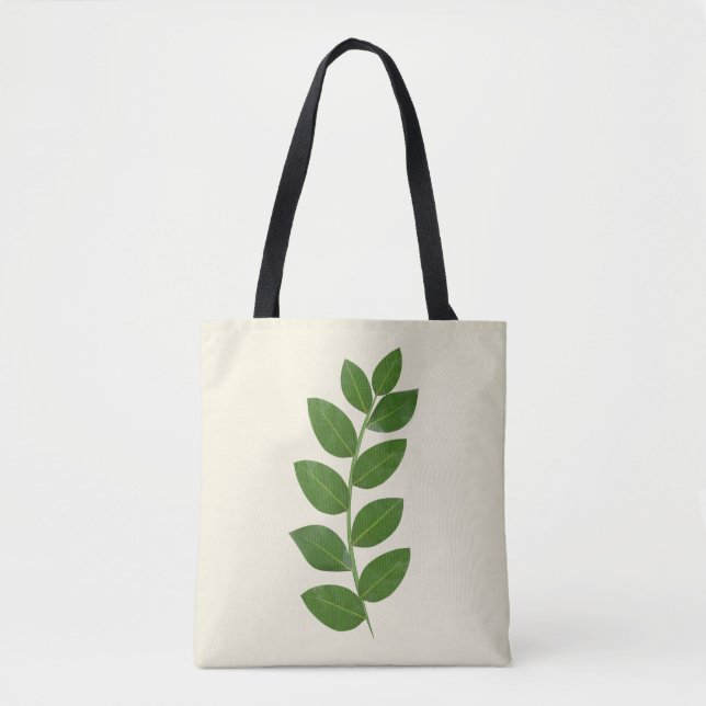 Bolso De Tela Hojas verdes de plantas modernas (Anverso)