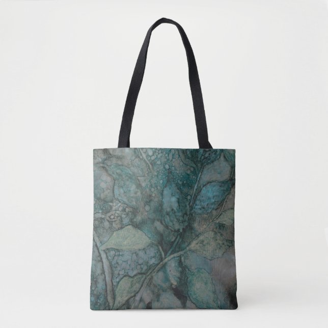 Bolso De Tela Hojas y verdes (Anverso)