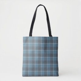 Bolso De Tela Hoki Blue and Shuttle Gray Plaid