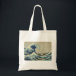 Bolso De Tela Hokusai - La gran ola de Kanagawa<br><div class="desc">La Gran Ola de Kanagawa (神 奈 川 沖 浪 裏 Kanagawa Oki Nami Ura, "Under a Wave off Kanagawa"), también conocida como La Gran Ola o simplemente La Ola, es un bloque de madera impreso por el artista japonés Hokusai. Un ejemplo de arte ukiyo-e, fue publicado en algún momento...</div>