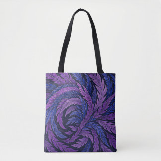Bolso De Tela Hokusai Phoenix Tote Purple Feather Japan Art