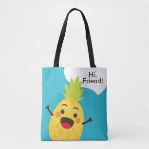 Bolso De Tela ¡Hola amigos! Ilustracion de piña