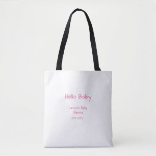 Bolso De Tela hola bebé rosa pastel nombre fecha tendencia de sh