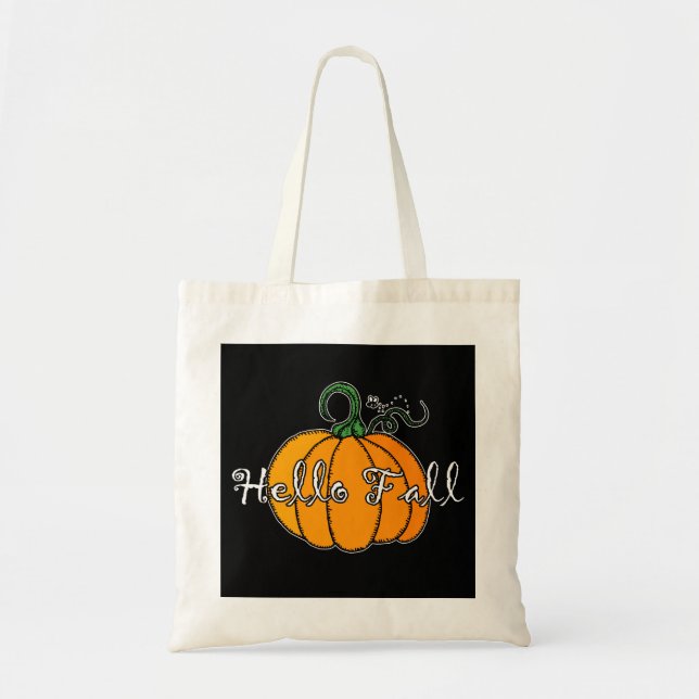 Bolso De Tela Hola Caída Caída Calabaza Hellow (Frente)