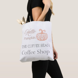 Bolso De Tela Hola Calabaza Diseño de Branding de Café Otoñal pa