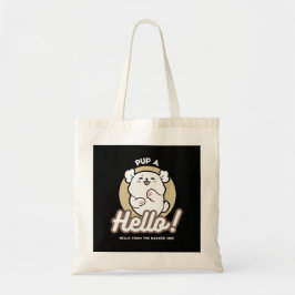 Bolso De Tela Hola desde el lado de la correa - Diseño de perro
