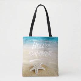 Bolso De Tela Hola estrellas de mar de la playa de la sol del