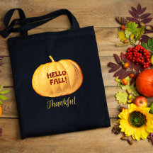 Hola FALL Carry de calabaza de otoño con agradecim