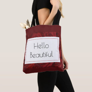 Bolso De Tela "Hola hermosa" Rosa Roja