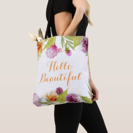 Bolso De Tela Hola Hermosas Flores Watercolor Garden