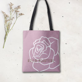 Bolso De Tela Hola Hermoso - Rosa Rosa Chic Moderno