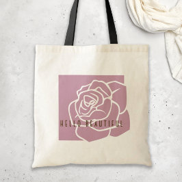 Bolso De Tela Hola Hermoso - Rosa Rosa Simple Moderna