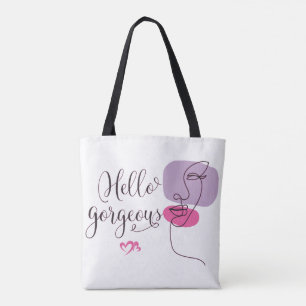 Bolso De Tela Hola ilustración de Cara Hermosa