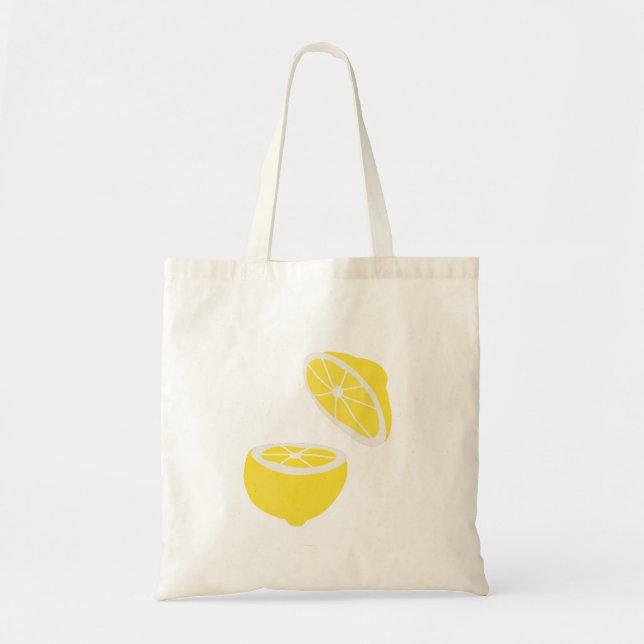 Bolso De Tela Hola Lemon, fruta amarilla moderna (Frente)