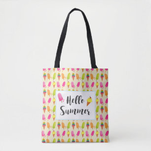 Bolso De Tela Hola Popsicles de verano y Crema de Hielo