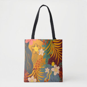 Bolso De Tela Hola Primavera Hora de la Felicidad, Floral Tropic