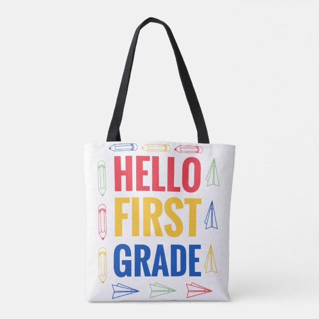 Bolso De Tela Hola primer grado (Reverso)
