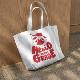 Bolso De Tela Hola primer grado