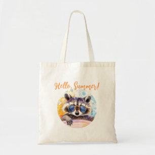 Bolso De Tela Hola Raccoon de verano en gafas de sol Color de ag