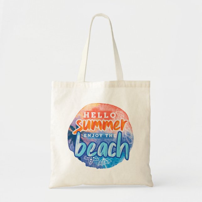Bolso De Tela Hola Summer Enjoy La Playa (Frente)