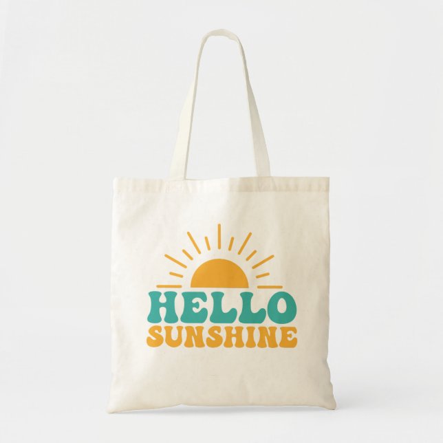Bolso De Tela Hola Sunshine | Diversión de la primavera del sol  (Frente)