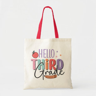 Bolso De Tela Hola tercer grado de vuelta a la escuela