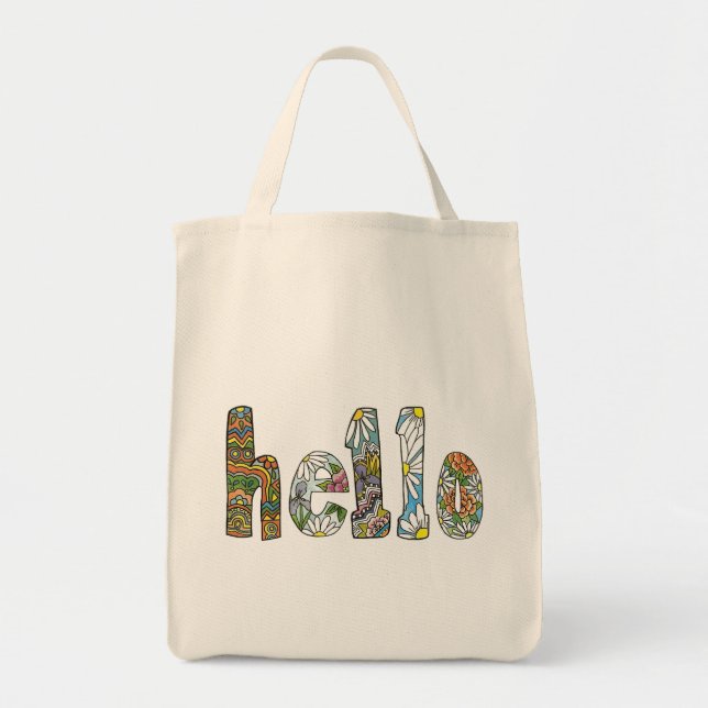 Bolso De Tela Hola Tote de compras (Frente)