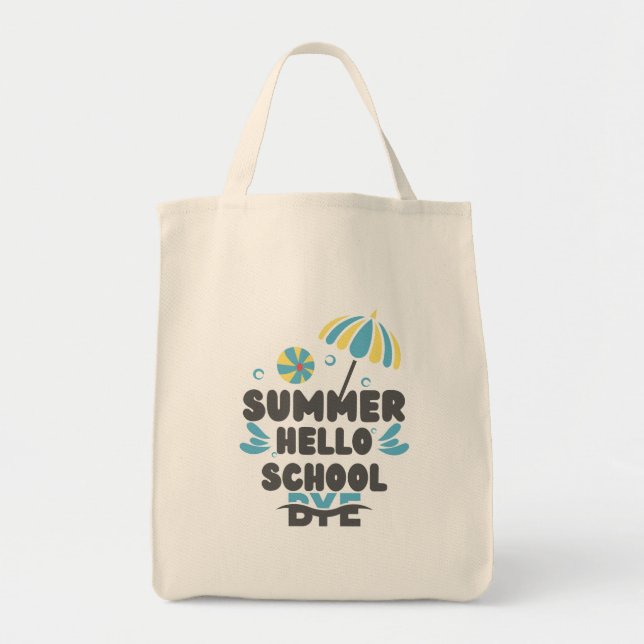 Bolso De Tela Hola Verano Adiós Escuela  (Frente)