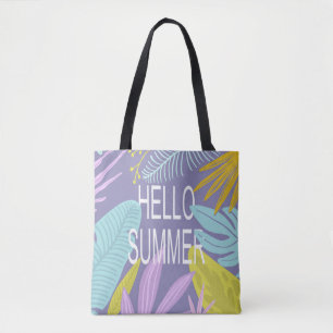 Bolso De Tela Hola verano Tropical Pastel deja Tote
