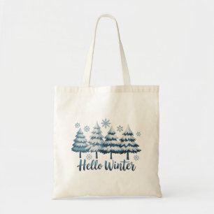 Bolso De Tela Hola Vibraciones De La Temporada De Invierno Árbol