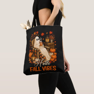 Bolso De Tela Hola Vibraciones de Otoño Fantasma Lindo Calabaza