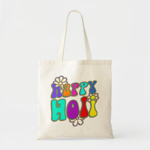 Bolso De Tela holiES - FELIZ flores de contorno de color HOLI 1