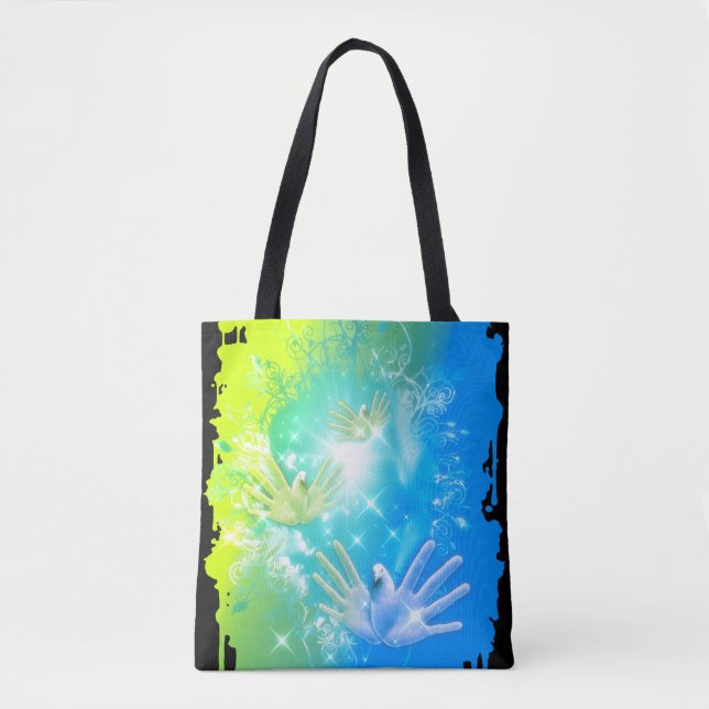 Bolso De Tela holiES - Flying Hands Pigeons ART (Anverso)
